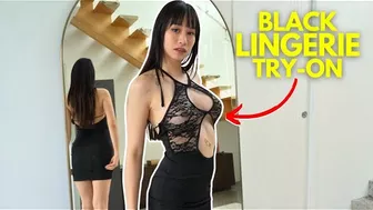 [4K] Transparent Dress Lingerie Try On Haul with Elixir Elf