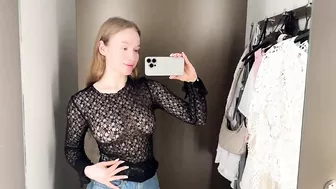 [4K] Transparent Clothes with Mia Miku | See-Through Try On Haul At The Mall | No Bra Trend