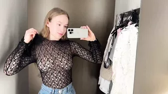 [4K] Transparent Clothes with Mia Miku | See-Through Try On Haul At The Mall | No Bra Trend