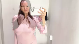 [4K] No Bra Challenge Try on Haul 2024 : Transparent Dress with Sasha 18+