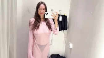 [4K] No Bra Challenge Try on Haul 2024 : Transparent Dress with Sasha 18+