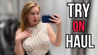 [4K] Transparent Clothes Try on Haul In Mall With Kiki : See-Through try on