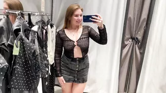 [4K] Transparent Clothes Try on Haul In Mall With Kiki : See-Through try on