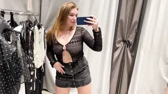 [4K] Transparent Clothes Try on Haul In Mall With Kiki : See-Through try on