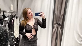 [4K] Transparent Clothes Try on Haul In Mall With Kiki : See-Through try on