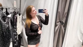 [4K] Transparent Clothes Try on Haul In Mall With Kiki : See-Through try on