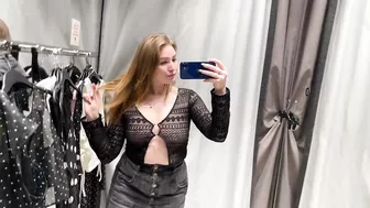 [4K] Transparent Clothes Try on Haul In Mall With Kiki : See-Through try on