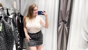 [4K] Transparent Clothes Try on Haul In Mall With Kiki : See-Through try on