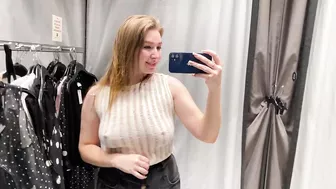 [4K] Transparent Clothes Try on Haul In Mall With Kiki : See-Through try on