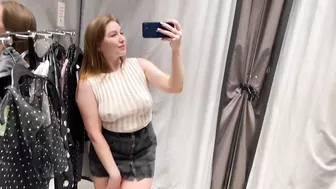 [4K] Transparent Clothes Try on Haul In Mall With Kiki : See-Through try on