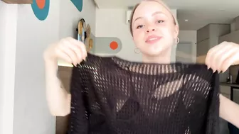 [4K] Transparent Try on Haul | No Bra Challenge Whith Raychel