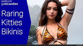 Raring Kitties Bikinis - Let the Roaring Begin! [4K AI Girl Lookbook 룩북 ルックブック 写真]