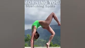 Morning yoga stretching splits