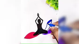 World Yoga Day Drawing Tutorial#shorts#youtubeshorts#shortsvideo