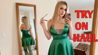 [4K] Transparent Lingerie Try-On | Mall Mirror View | Dry vs Wet Fashion Haul | see-through dress