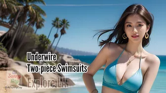 Sunny's Underwire Bikinis Make Waves at Paradise Cove, Malibu! 4K AI Art Lookbook Model 265