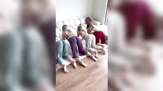 Four Girl Stretching Yoga Flow