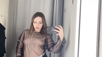 4K See-Through Outfit Transparent Try On Haul in Dressing Room