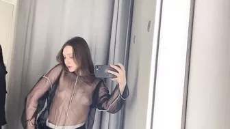 4K See-Through Outfit Transparent Try On Haul in Dressing Room