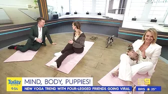 Today host loses it after pooch poops during puppy yoga | Today Show Australia