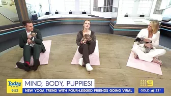 Today host loses it after pooch poops during puppy yoga | Today Show Australia