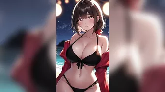 RED HOT BIKINIS - ANIME GIRLS ON SUNSET BEACH: Meet Them! Lookbook - AI Anime Girls