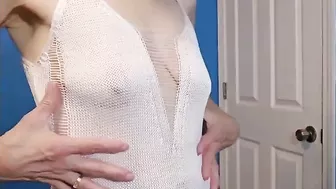 Sheer Mesh White Dress Try-On Haul | Transparent with No Bra or Panties