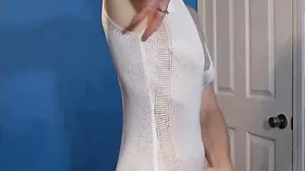 Sheer Mesh White Dress Try-On Haul | Transparent with No Bra or Panties