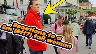 Reactions to a 6ft7 tall woman (barefoot)