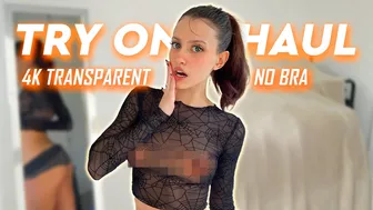 [4K] Amazing transparent Try on Haul with Luna | See Through NO BRA (2024)