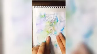 Yoga Day Drawing #shorts #youtubeshorts #trending #happyyogaday #artistshilpi266