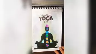 Yoga Day Drawing #shorts #youtubeshorts #trending #happyyogaday #artistshilpi266