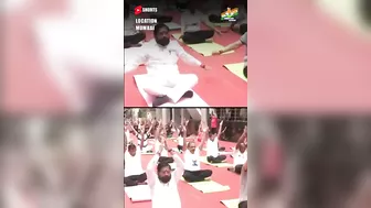 Maharashtra CM Eknath Shinde Struggles To Perform Yoga | Hindustani Reporter |