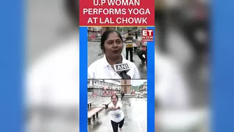 Yoga At Lal Chowk | U.P Woman Performs Yoga Asanas International Yoga Day | #shorts