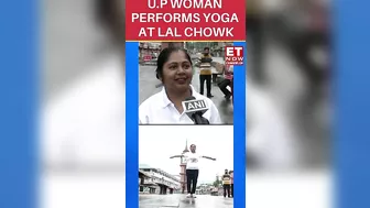 Yoga At Lal Chowk | U.P Woman Performs Yoga Asanas International Yoga Day | #shorts