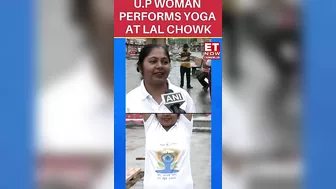 Yoga At Lal Chowk | U.P Woman Performs Yoga Asanas International Yoga Day | #shorts