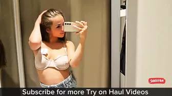 [4k] Transparent Try on haul Clothes | Transparent Lingerie in dressing room | No Bra