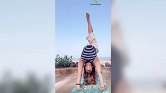 Yoga asana near beach #yogaurmi #yogafitness #yoga #motivation #urmiyogaacademy