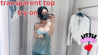 See-Through Try On Haul at Mall | Transparent & Mesh Trend | No Bra| #asian