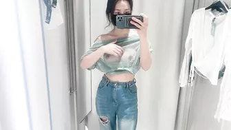 See-Through Try On Haul at Mall | Transparent & Mesh Trend | No Bra| #asian