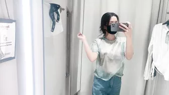 See-Through Try On Haul at Mall | Transparent & Mesh Trend | No Bra| #asian