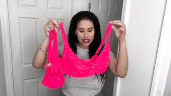 Pink Lingerie Try On