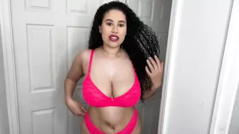 Pink Lingerie Try On