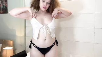 [4K] See Through Lingerie Dry vs Wet | Transparent Clothes with Ashley