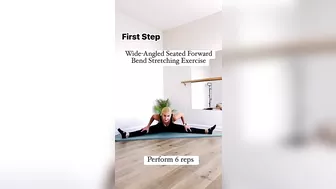 First Step Of Wide-Angled Seated Forward Bend Stretching Workout To Increase Flexibility