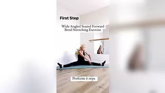 First Step Of Wide-Angled Seated Forward Bend Stretching Workout To Increase Flexibility