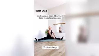 First Step Of Wide-Angled Seated Forward Bend Stretching Workout To Increase Flexibility