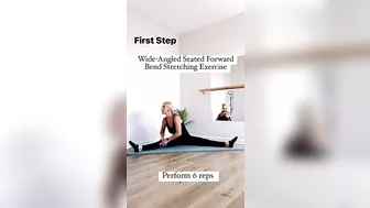 First Step Of Wide-Angled Seated Forward Bend Stretching Workout To Increase Flexibility