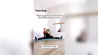 First Step Of Wide-Angled Seated Forward Bend Stretching Workout To Increase Flexibility