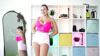 [4K] TRANSPARENT NEON PINK LINGERIE | TRY ON - HAUL | EMA NOVAK